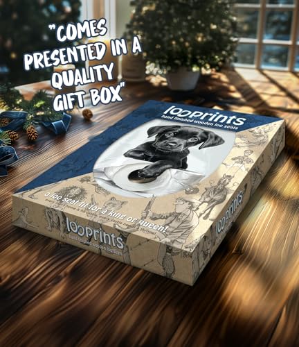 Looprints Welpen-Roll-Toilettensitz, schwarzer Labrador-Welpe, Bauernhaus-Dekoration, Geschenkidee