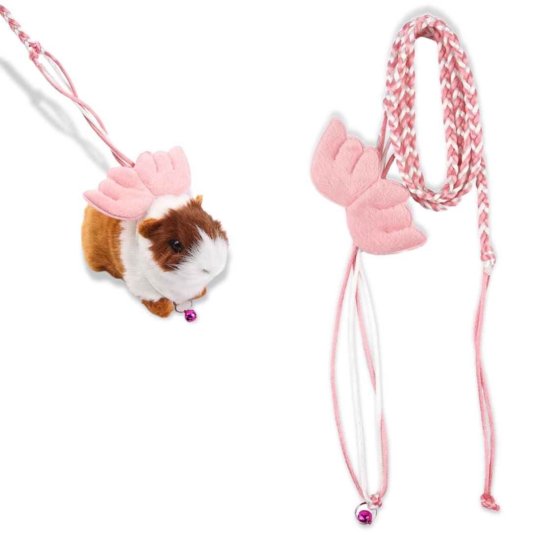 Laisse Pour Petits Animaux, Harnais Lapin Nain, Harnais Lapin, Rats Et Hamster, Chaton, Réglable Pour L'Extérieur, Entraînement à La Marche (Rose)