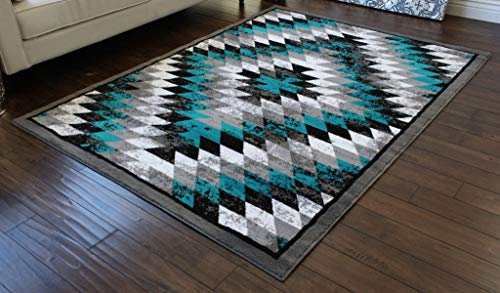 Masada Rugs Tapete Área 6x9 pies Turquesa miniatura 7