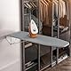 mosegor Bügelbrett Klappbar Wandmontage Bügeltisch 100cm x 30cm x 17cm Bügel-Klapptisch 90° drehbar mit Hitzebeständigem Bezug Platzsparend Schnelles und Unkompliziertes Bügeln- Grau (Stil A)