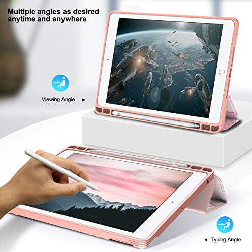 Pixiu Comptible With Ipad 10.2 Case With Pencil Holder 2021& 2019 & 2020 Release,Ipad 9Th/8Th/7Th Generation Case,Full Body Protective Filio Smart Case Cover With Wake/Sleep Feature #TOP6