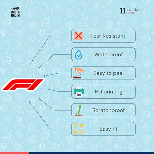 Image of 11 Strokes Stickers Set of 100 f1 Stickers I Formula 1 car I f1 Merch car Sticker I Ferrari - Gifts for Car Lovers