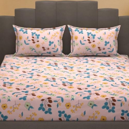 Image of Mafatlal Luxe Lilac 140 GSM Elegant Bedsheet with 2 Pillow Cover for Double Bed and Queen Size, 90x100 Inch - Blush, Premium Microfiber, Soft & Lightweight