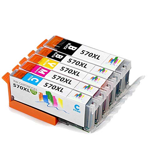 Cartucho de tinta compatible con AA+inks para Canon Pixma iP3300 iP3500 iP4200 IP4300 iP4500 iP5200 iP5200R iP5300, iP5300, iP5200R, iP5300, etc., color 1 PGBK,1 Negro, 1 Cian, 1 Magenta, 1 Amarillo