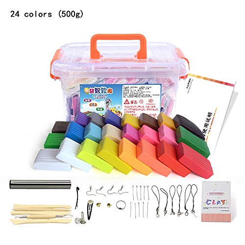 QYWSJ Polymer Clay Kit, 24/36/50 Arcilla de Modelado Horno Arcilla Polímero Arcilla DIY Arcilla Seca Al Aire con Herramientas Modelado, con Accesorios Madera, Mejores Regalos para Niños