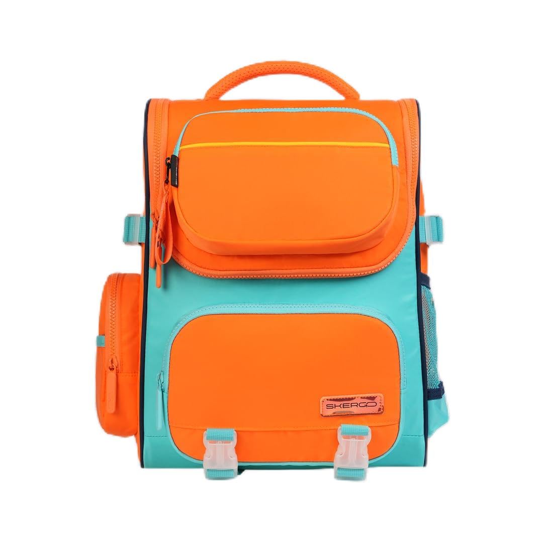 Junior Ergo 02 Ergonomic School Bag for Kids, Age 4-8 | Posture & Spine Support, Lightweight, Cushioned Back Panel | 16L Daily School Backpack (Orange)-image-38