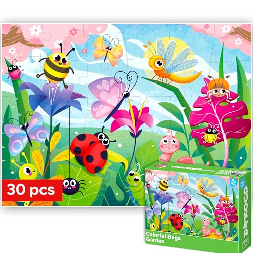 Image of QUOKKA Puzzles for Kids Ages 3-5 - 30 Pieces Puzzles for Toddlers 2-4 - Bugs Learning Jigsaw Puzzles for Kids 4-6 Years Old - Educational Toys for Boy and Girl