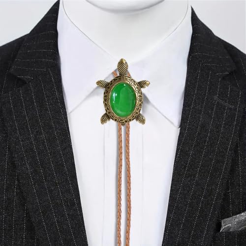 Image of GelConnie Native American Bolo Tie Rodeo Cowboy Leather Necktie Western Necklace Costume Accessories for Men,Women