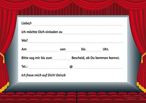 Invitations De Cinema De Cinema A 6 Cartes D Invitation Dans Un Jeu Bon Marche Pour La Prochaine Anniversaires D Enfants Au Cinema Ideal Pour Les Invitations Sur Le Film Soir