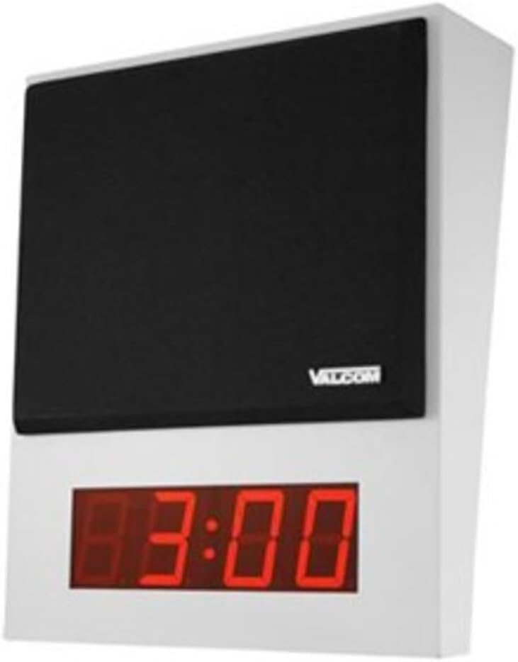IP Speaker Surface Mt. W/Digital Clock, Gray W/Black Grille