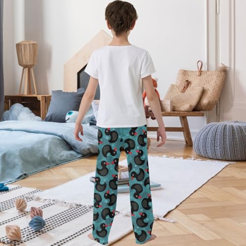 Boy's Pants Black Duck Red Mouth Jogger Pants Elastic Waist Long Bottoms Trousers with Pockets 6-14 Years3