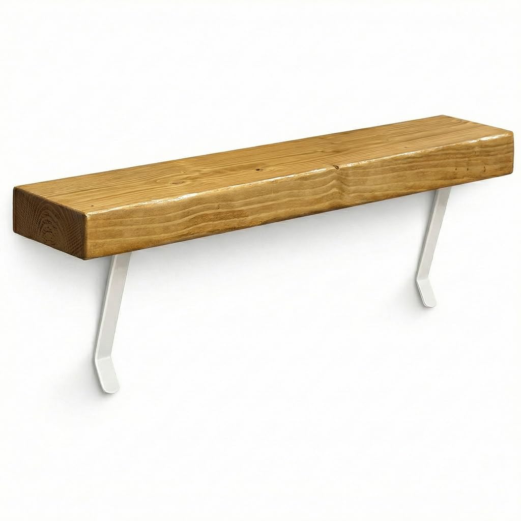 MKGT Étagère pour radiateur sans perçage | Étagère étroite et élégante rustique pour couloir (Pin rustique, 50 cm)