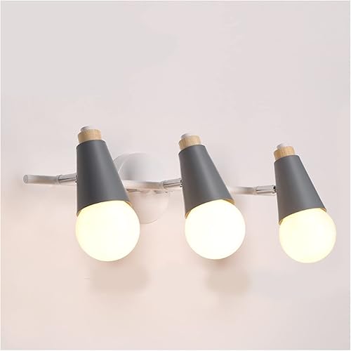 Miniatura 9 de Lámpara de pared nórdica de 3 cabezas, apliques de pared de macarrón ajustables con botón enchufable, apliques de pared con 3 luces para