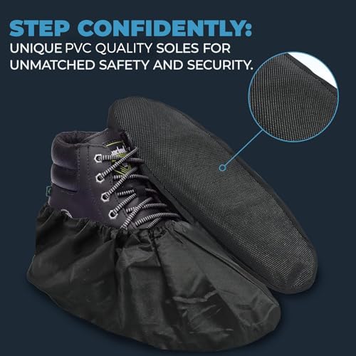 Image of Blue Shoe Guys Reusable Waterproof Shoe Covers - 4 Pack (2 Pairs) - Rain Boot Covers for Men & Women - Durable, Washable, Non-Slip Overshoes for Indoor & Outdoor Protection