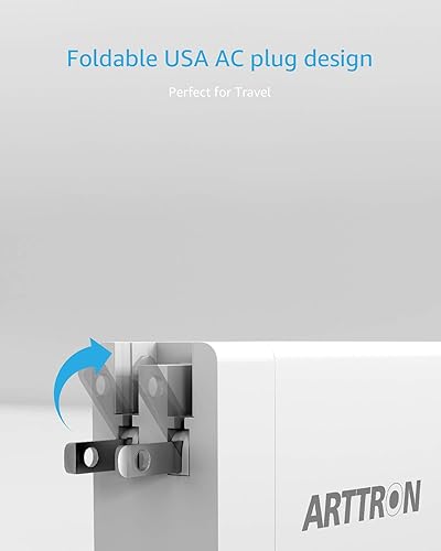 Miniatura 2 de ARTTRON - Cargador de pared USB, adaptador de cargador de pared USB de 40 W, 6 puertos, estaciones de carga USB, diseño ligero, enchufe de pared