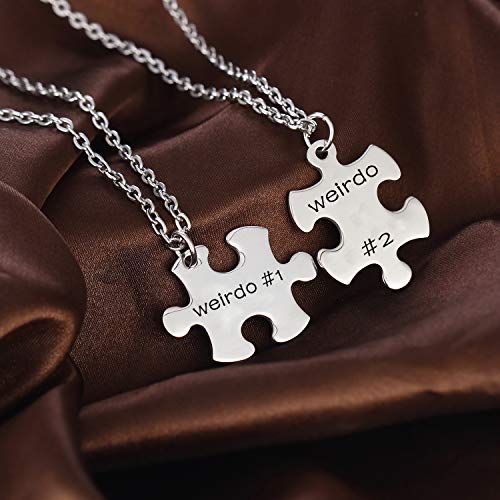 YEEQIN Best Friend Necklaces for 2 Friendship Puzzle Piece Necklaces Set Best Friends Forever Pendant Necklace Set3