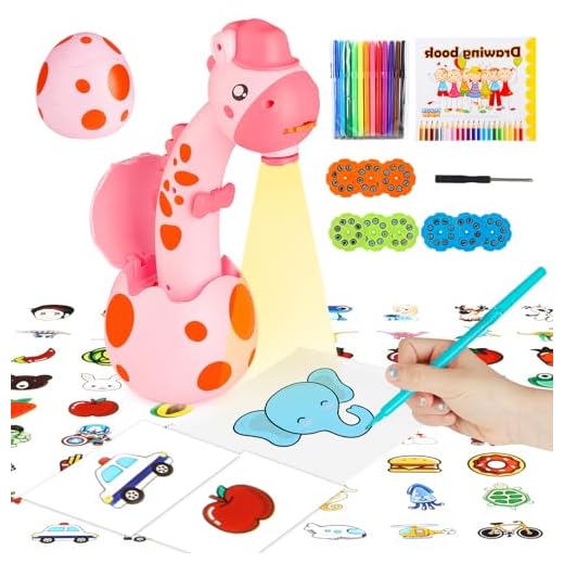 MOMSIV Proyector de Dibujo para niños, proyector Educativo portátil de rastreo y Dibujo, Juego de Pintura con 72 Patrones, 12 Marcadores y un Art Book para Toddler Boys & Girls Gifts, Rosa