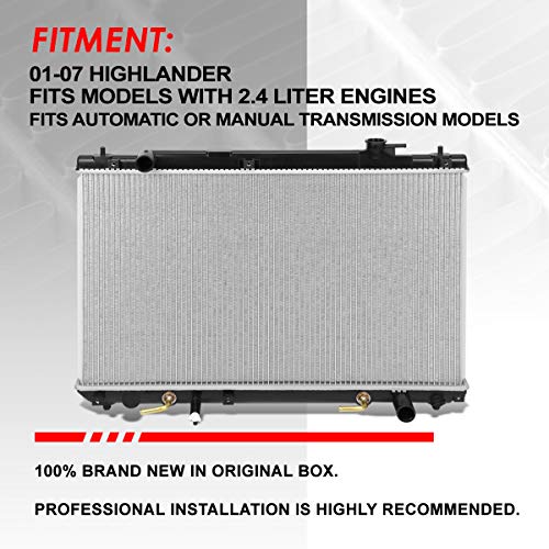 Image of Auto Dynasty 2454 Radiator for 2001-2007 Toyota Highlander 2.4L AT /MT