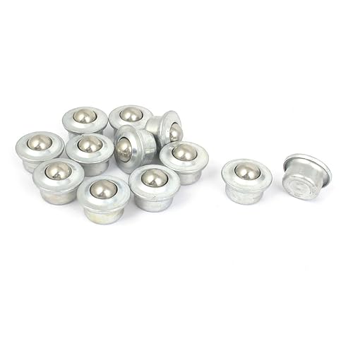 Metal Flange Conveyor Roller Ball Transfer Unit 12pcs Silver Tone