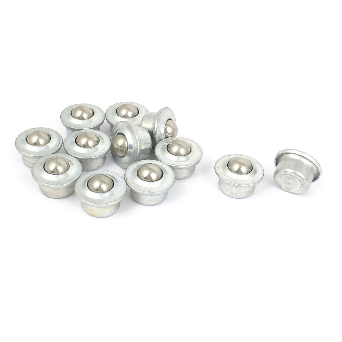 LHNBGTUIW Metal Flange Conveyor Roller Ball Transfer Unit 12pcs Silver Tone