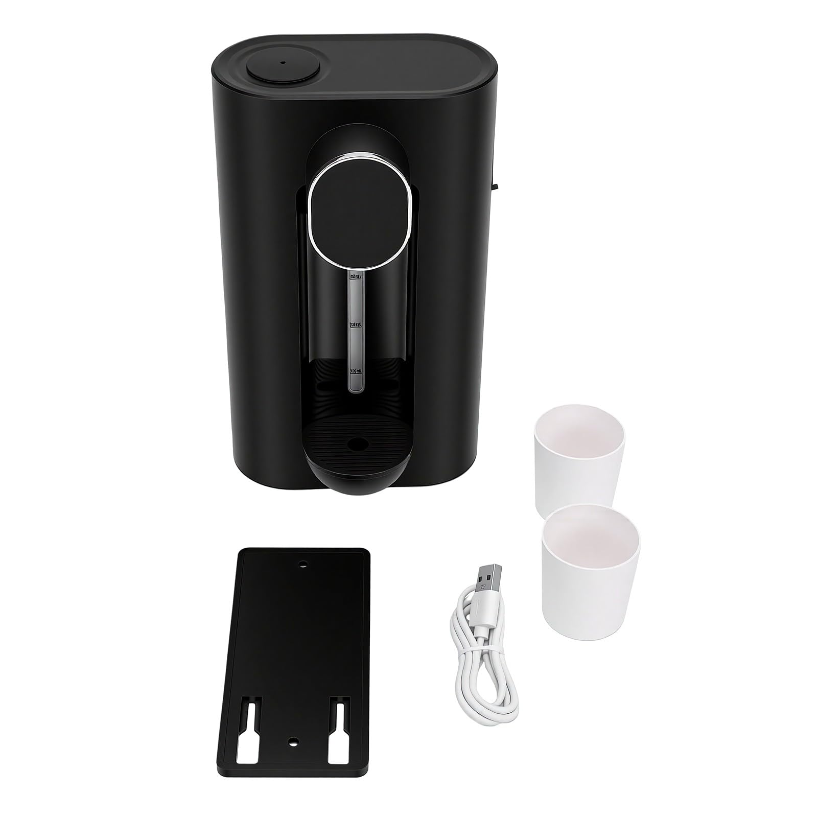 Dispenser Automatico Per Collutorio Di Parete 540 Ml, Schermo LED Con 3 Modalità, 2 Tazze Magnetiche, Dosaggio Senza Tocco, Accessorio Igiene Orale Per Bagno (Nera)