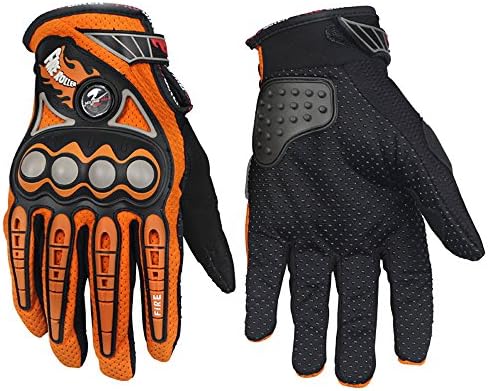 BRAND PRO-BIKER Motorcycle Gloves ATV MTB Moto Racing Motorbike Motocross Motor Riding cycling bicycle gloves (L, Orange)
