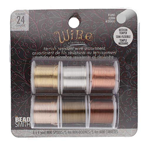 The Beadsmith Craft Wire Assortment, Tarnish-Resistant Copper Wire for Jewelry Making 6-Pack, 0.75-Inch Mini Spools - Image 2