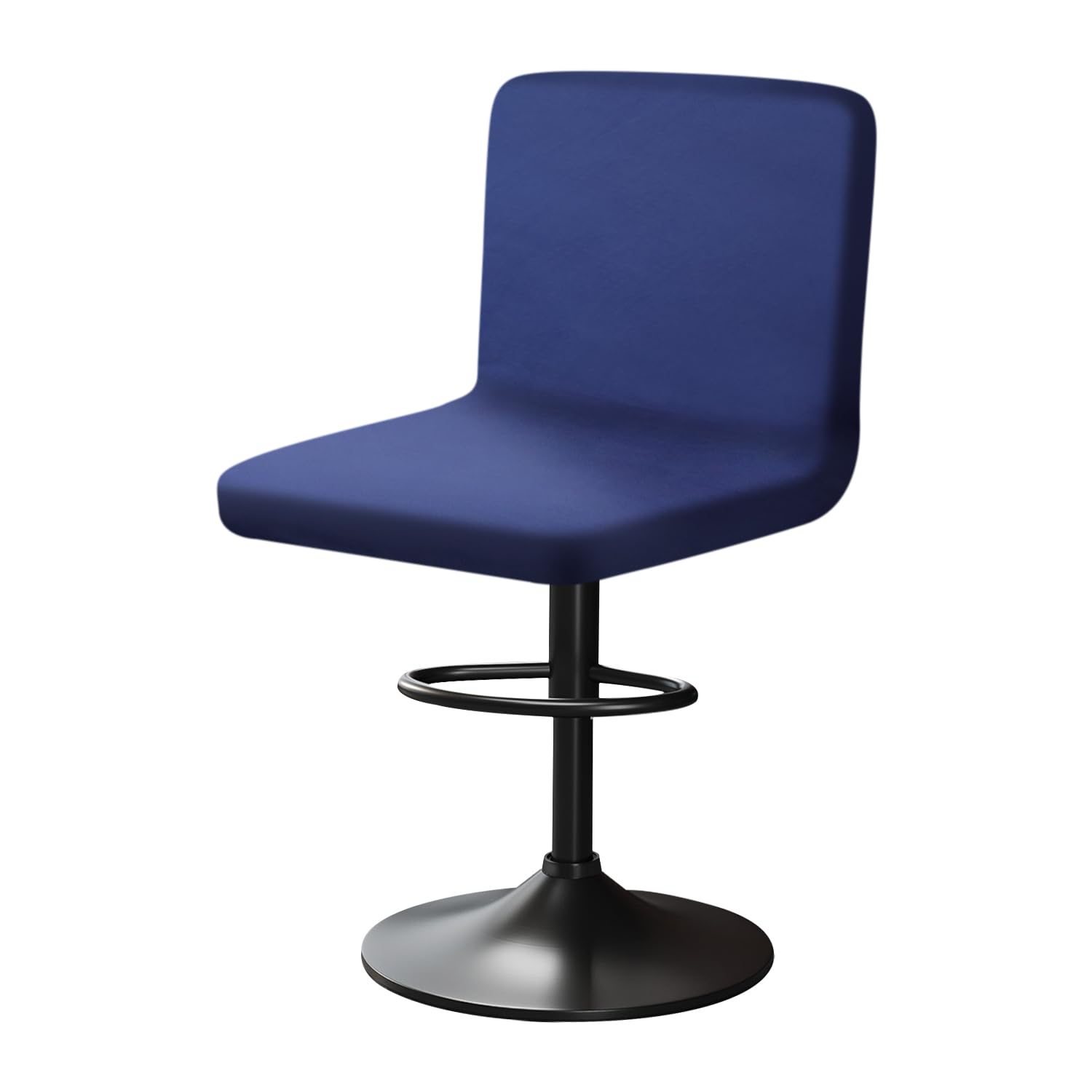 YINGAYOU Bar Stool Covers with Back Velvet Bar Stools Slipcovers with Backrest Very Soft Elastic and Easy to Install Wrinkle Resistant, Washable, Dustproof (1, Navy Blue)