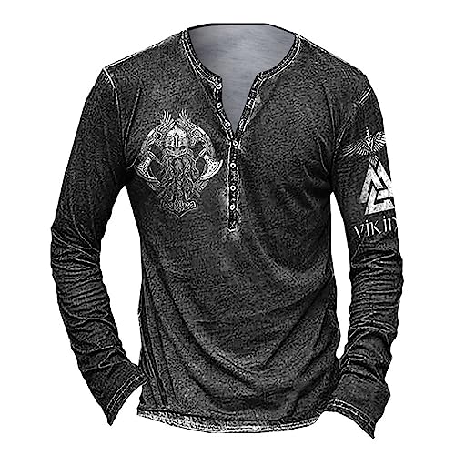 Henley Shirt Herren Weißes Hemd Weißes Langes Hemd Herren Henley Hemd Pullover Mit Kragen Herren T Shirt Mit Brusttasche Herren Arbeitspullover Herren Dünne Pullover Herren(#3 White,XXL)