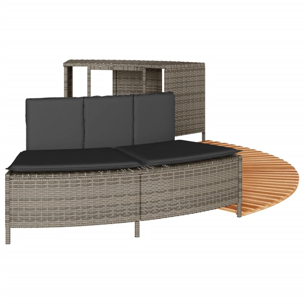 Genérico Borde bañera hidromasaje Madera Acacia y ratán sintético Gris,Casa y jardín,Piscina y SPA,Accesorios para Piscinas y SPA,365615