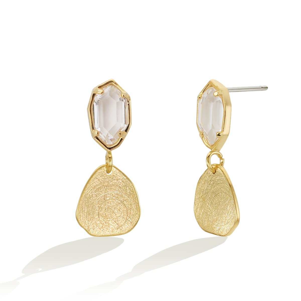 OZEL – Crystal Earrings for Women Dangle – 14K Gold Plated Lightweight Daily Fashion Earrings