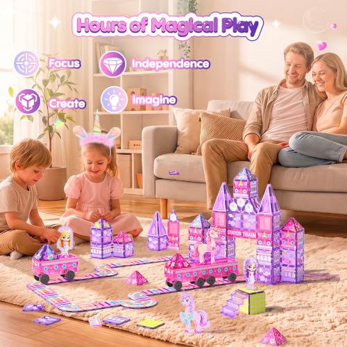 GobiDex Unicorn Magnetic Tiles w/ Train 14.99 w/ Code + 63% Off Code MQXBV5K7 - image 5