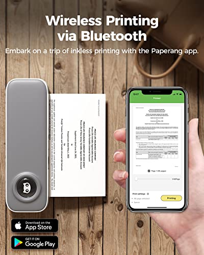 Paperang Portable Thermal Printer Supports A4 Paper For Mobile Monochrome Prints, Wired Printing For Windows & Macos Via Usb And Wireless Printing For Ios & Android Devices Via Bluetooth #TOP1