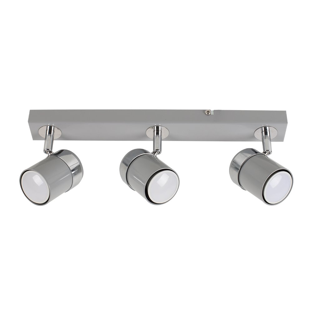 Valuelights Unisex Grey Rosie 3 Way Ceiling Bar Spotlight