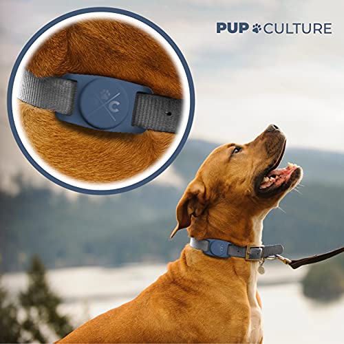 Pup Culture Airtag Dog Collar Holder, Protective Airtag Case for Dog