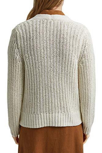ESPRIT 021ee1i332 Maglione Cardigan, Bianco (110)