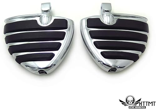 Miniatura 4 de HTTMT MT312-G+PA003- Mini tablas de suelo cromadas con adaptadores compatibles con V-Star 1000 650 Royal Star V-Max Virago Stryker