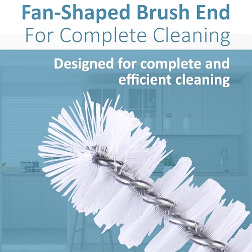 Image of Strong 'n Flex Nylon Straw Cleaner Brushes - Fan-Shaped End for Tight Spaces, Ideal for Reusable Straws, Water Bottles, Sippy Cups & Pipes - Includes Zippered Pouch - 8 inch, 10 inch, 12 inch Long - Set of 9