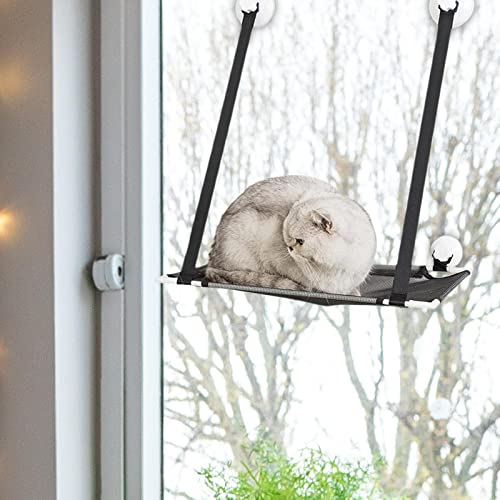 ＡＷＨＡＯ Rede suspensa para gatos - Descanso e entretenimento garantidos, PRETO