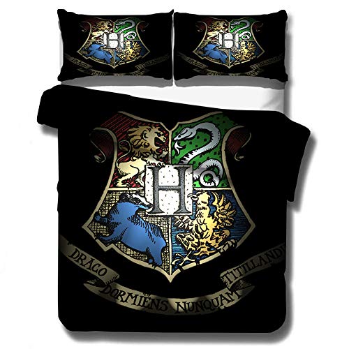 WFKLLL Parure De Lit Impression 3D Harry Potter à L?école des Sorciers en Microfibre Housse De Couette - Impression Numérique 3D (Style C,200 x 200 cm) Cover