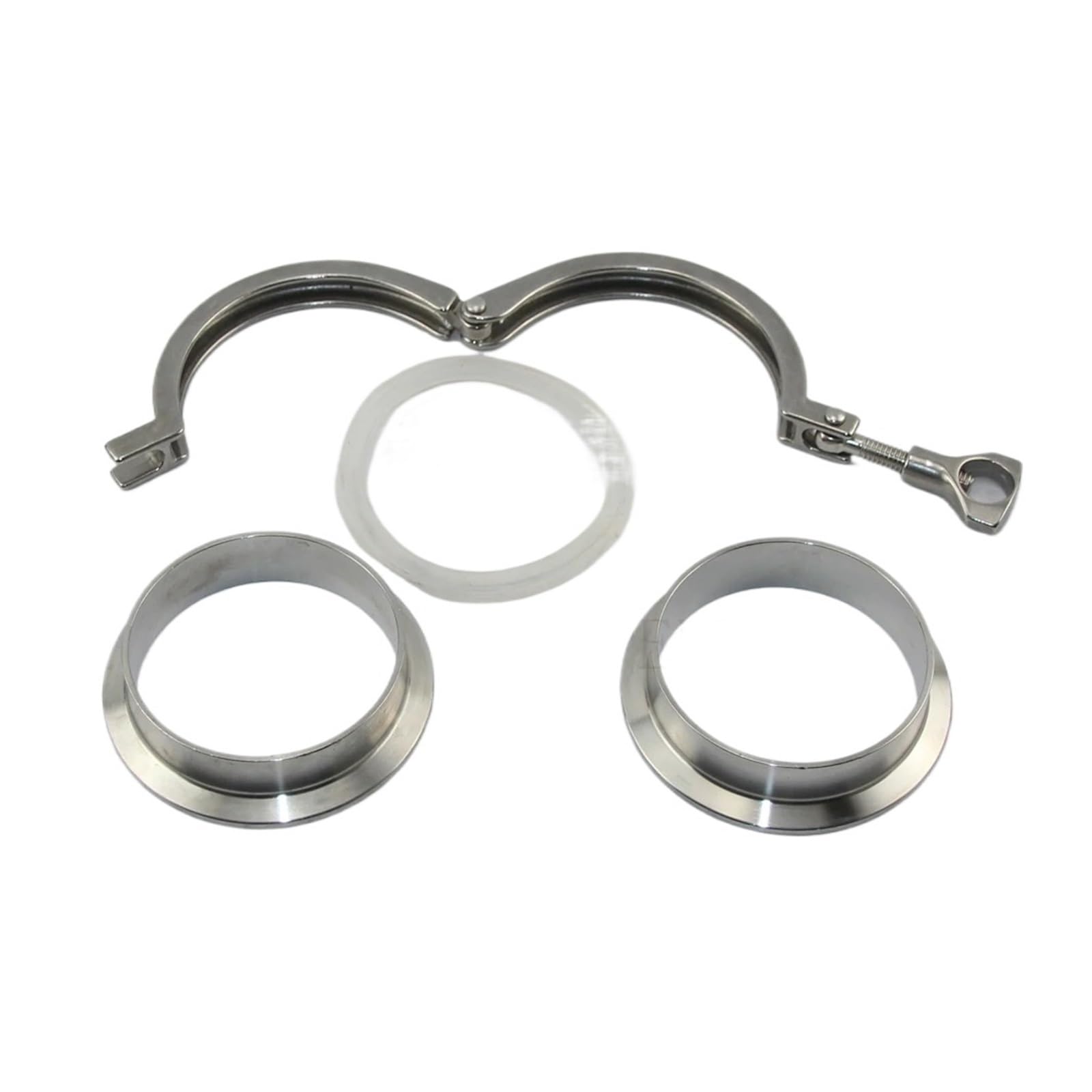 PAKMEZ 76mm x F 91mm SS304 triclamp Flange Pipe Weld Ferrule + Tri Clamp + PTFE or Silicone Gasket Set