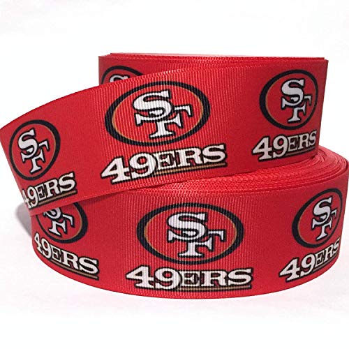 Grosgrain Ribbon 3" SF 49ERS Football Sports Team Printed Per Yard