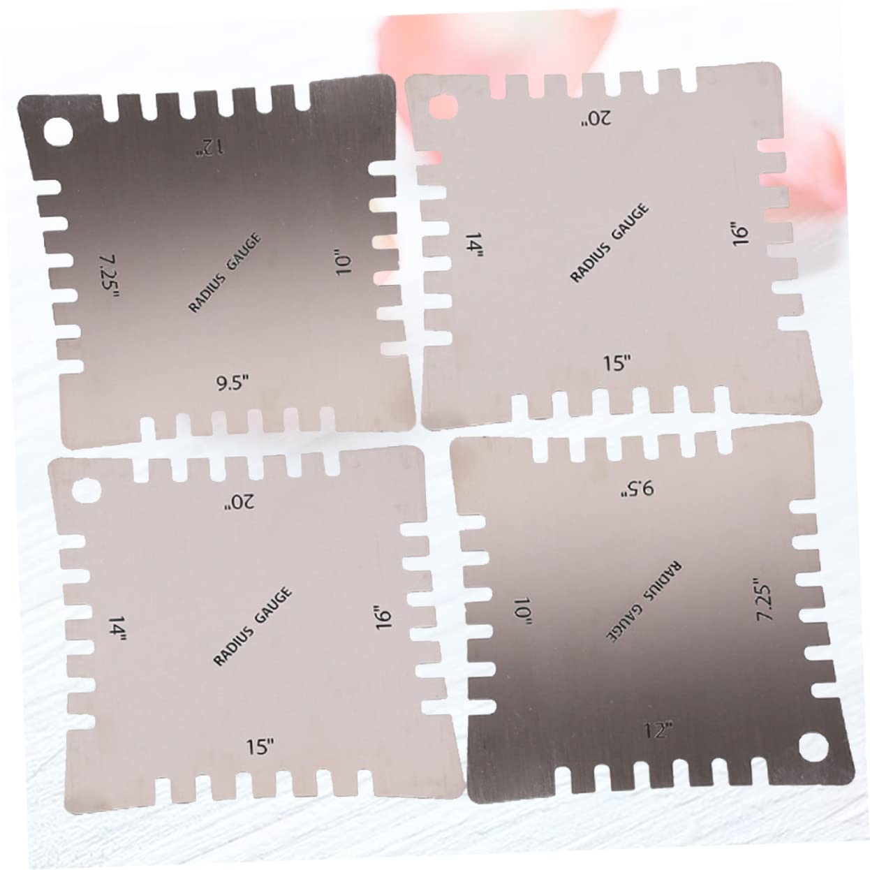 Toyvian 12pièces Set De Outils De Mesure Précis Pour Guitare Jauges De Rayon Inoxydable Pour Action Des Cordes Et Courbure Du Manche