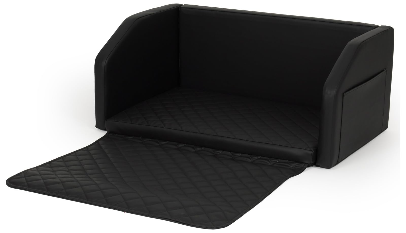 Velinda Trasportino Pieghevole per Cani Bagagliaio Auto Materasso Cintura 90x55 cm (Colore: Nero)