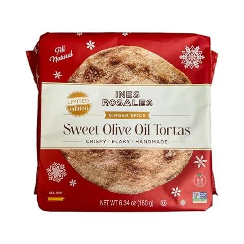 Ines Rosales Sweet Olive Oil Tortas with Ginger, Mediterranean Crisps, All Natural, 6.34 Ounce Cover