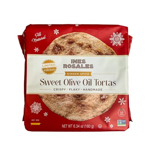 Ines Rosales Sweet Olive Oil Tortas with Ginger, Mediterranean Crisps, All Natural, 6.34 Ounce