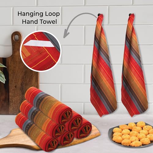 Urban-Villa-Kitchen-Towels-Cuisine-Stripes-Premium-Quality-100-Cotton-Dish-Towels-Mitered-Corners-Ultra-Soft-Size-20X30-Inch-Red-Multi-Highly-Absorbent-Bar-Towels-Tea-Towels-Set-of-6 Urban Villa Kitchen Towels Cuisine Stripes Premium Quality 100 Cotton Dish Towels Mitered Corners Ultra Soft Size 20X30 Inch Red Multi Highly Absorbent Bar Towels Tea Towels Set of 6