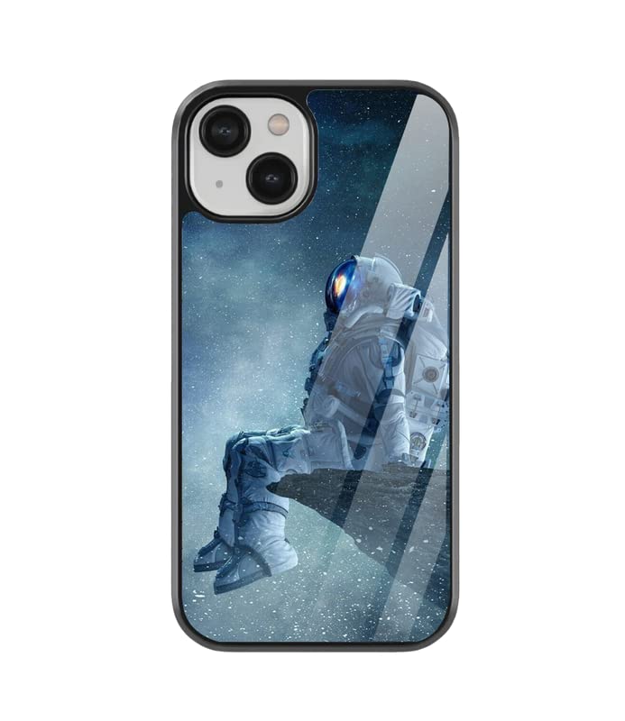 FOKAT Astronaut Design Printed 2D Glass Finish Premium Apple iPhone 8plus/7plus Cover Black