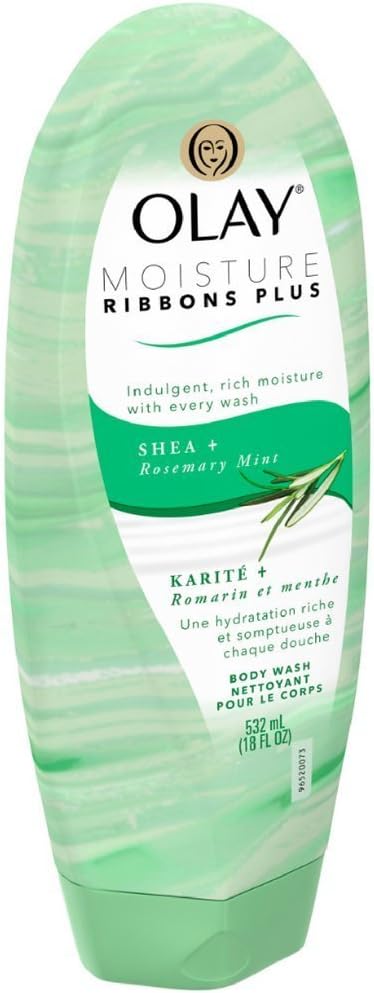 OLAY Moisture Ribbons Plus Body Wash, Shea + Rosemary Mint 18 oz