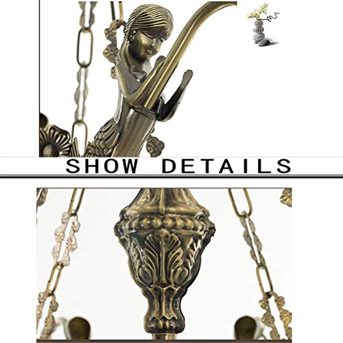 Éclairage chaleureux grand salon : lustre Tiffany 5 bras E27 rétro